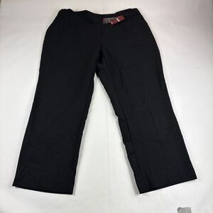 Avenue Cool Hand Pull On Straight Leg Dress‎ Pants Womens 14P Black Trousers NEW